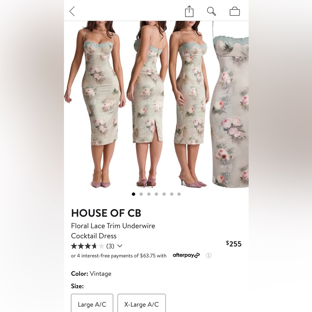 House of cb floral lace cocktail dress